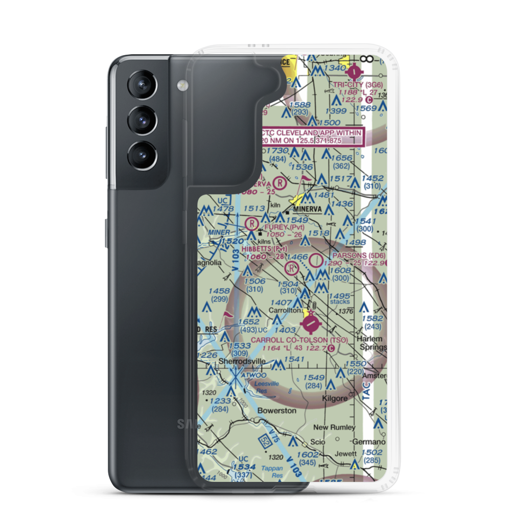 Hibbetts Airport (OI11) VFR Sectional Samsung Case Samsung Galaxy S21 model shown