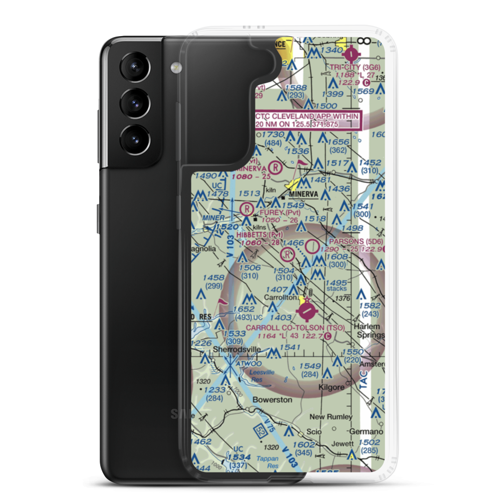 Hibbetts Airport (OI11) VFR Sectional Samsung Case Samsung Galaxy S21 Plus model shown