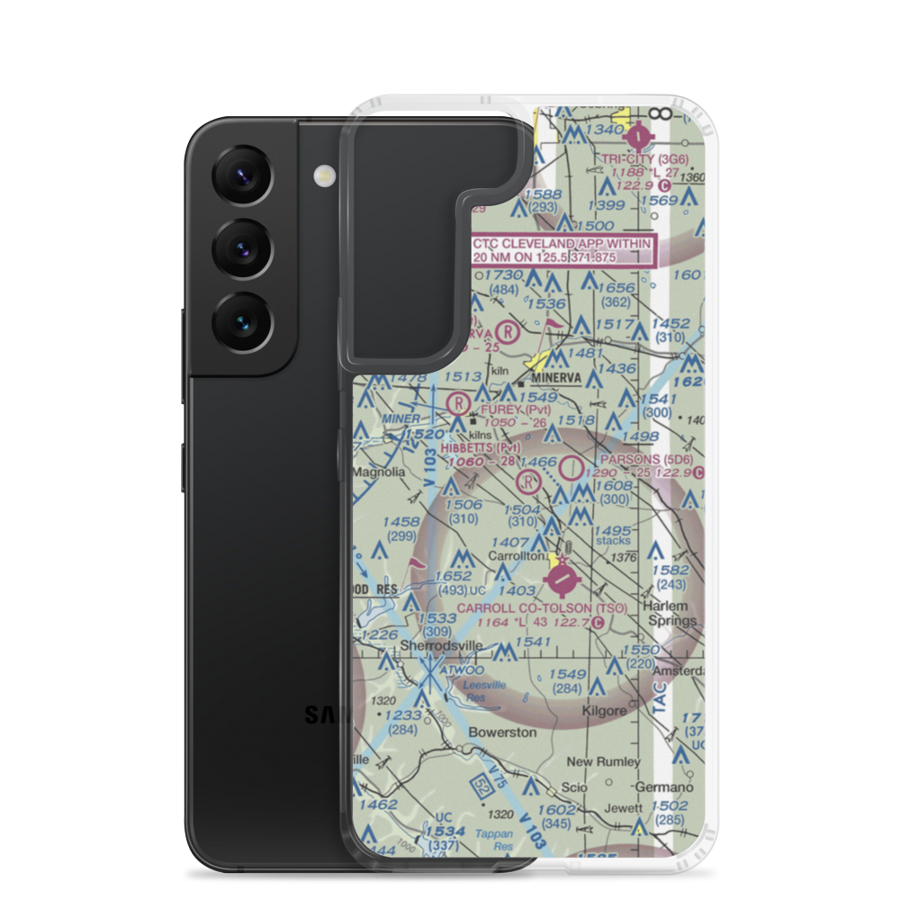 Hibbetts Airport (OI11) VFR Sectional Samsung Case Samsung Galaxy S22 model shown