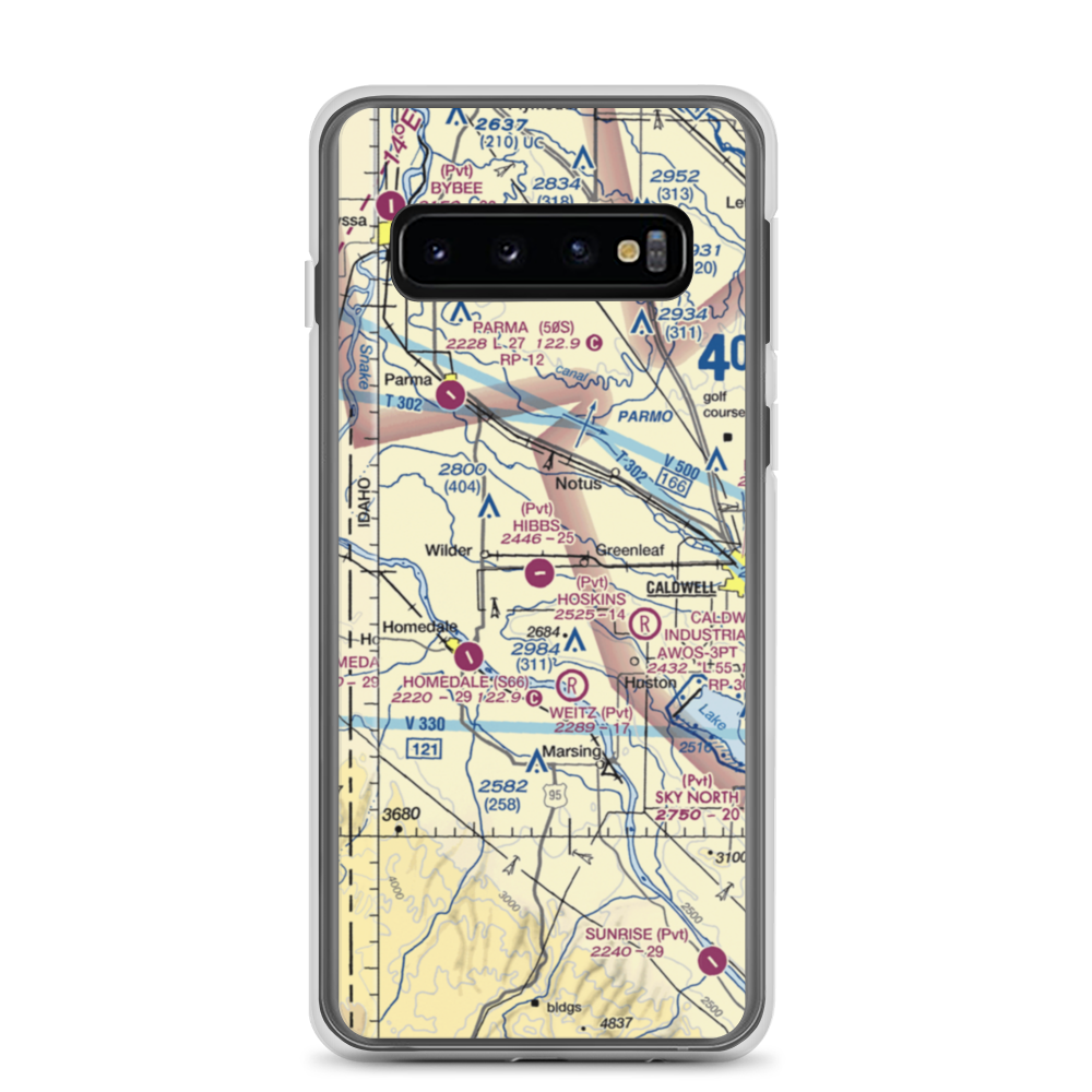 Hibbs Airport (ID97) VFR Sectional Samsung Case Samsung Galaxy S10 model shown