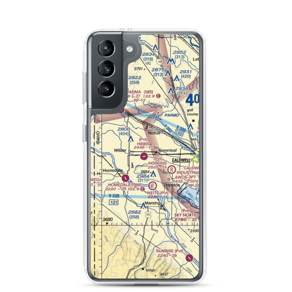 Hibbs Airport (ID97) VFR Sectional Samsung Case Samsung Galaxy S21 model shown