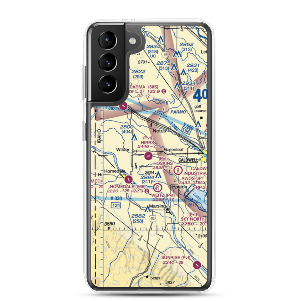 Hibbs Airport (ID97) VFR Sectional Samsung Case Samsung Galaxy S21 Plus model shown