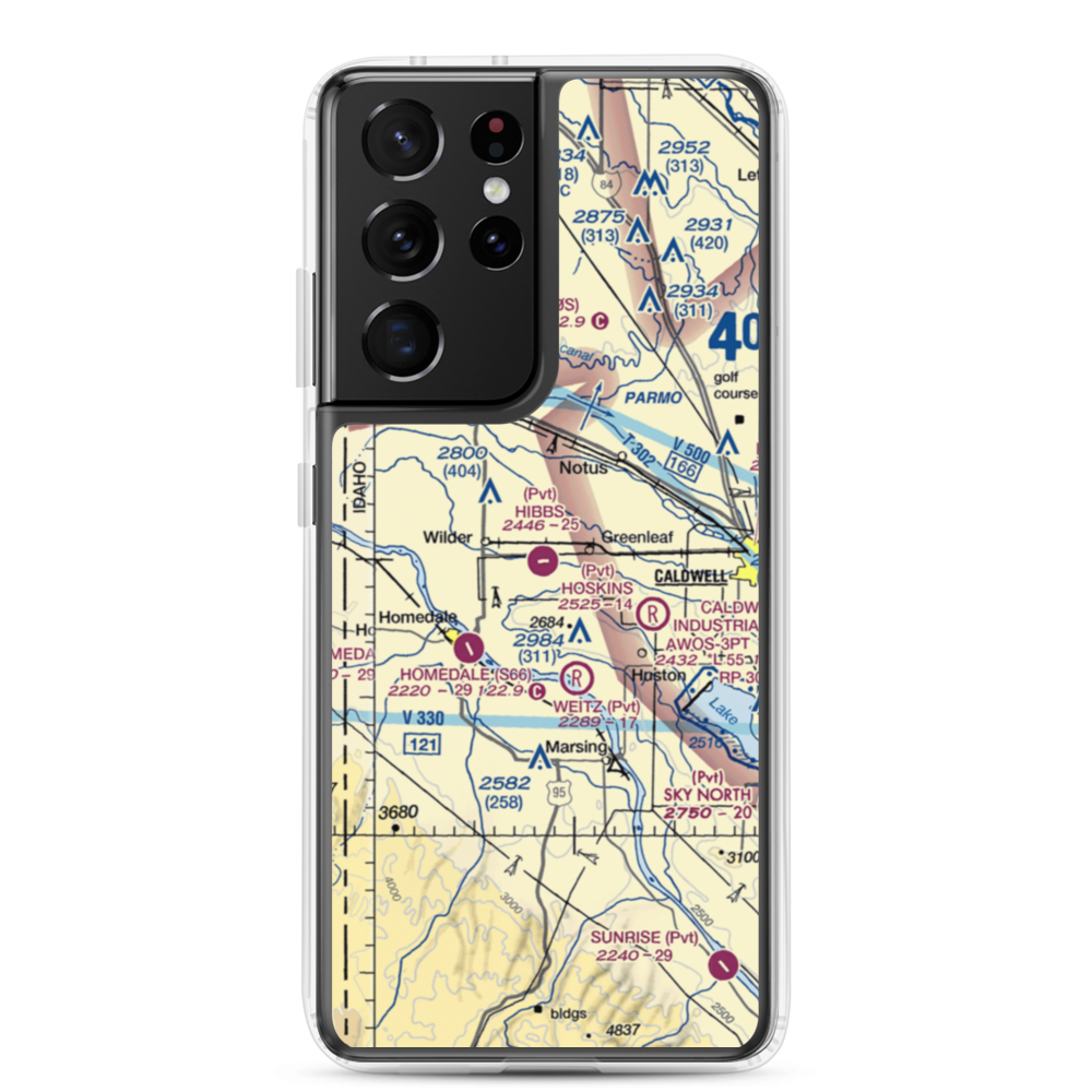 Hibbs Airport (ID97) VFR Sectional Samsung Case Samsung Galaxy S21 Ultra model shown