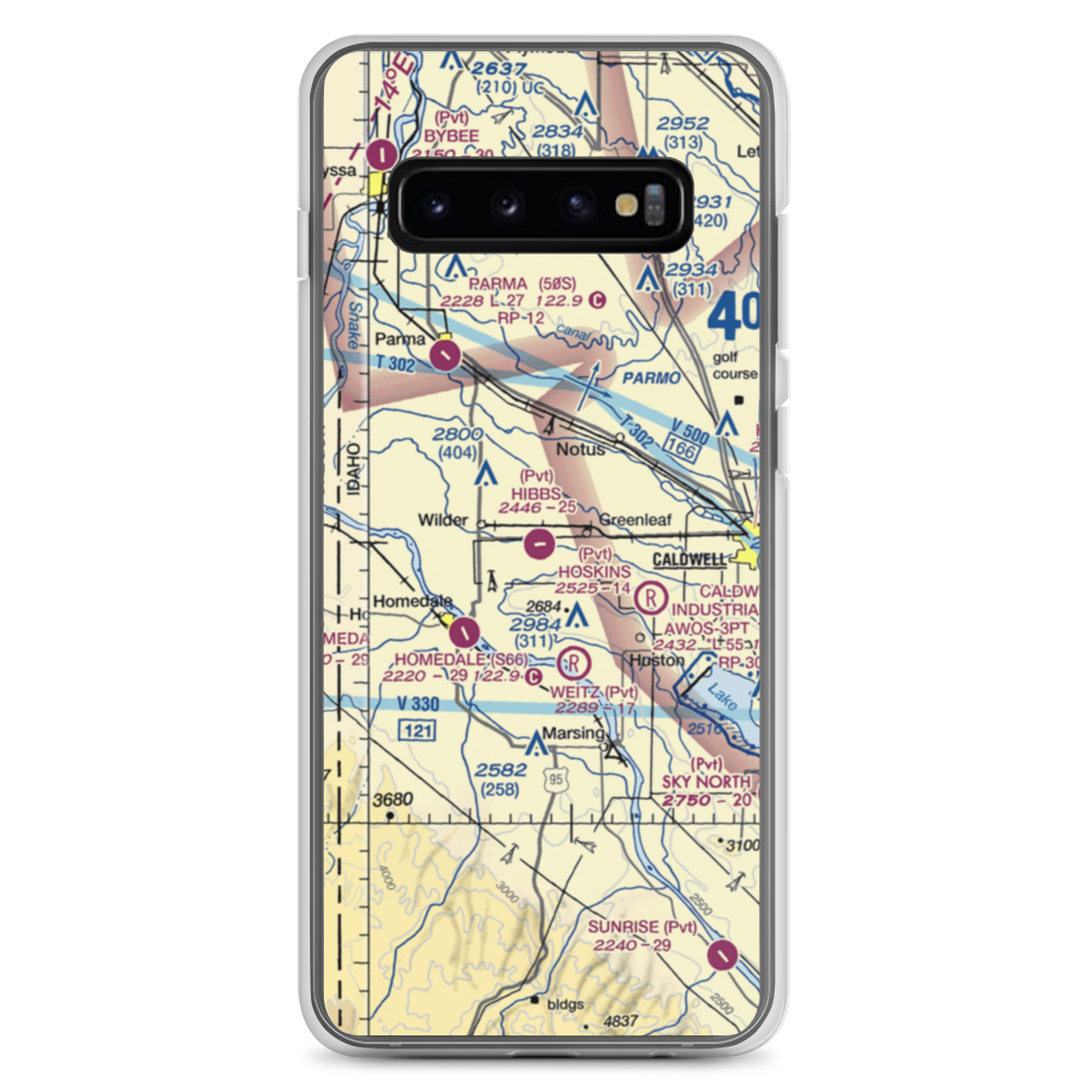 Hibbs Airport (ID97) VFR Sectional Samsung Case Samsung Galaxy S10+ model shown