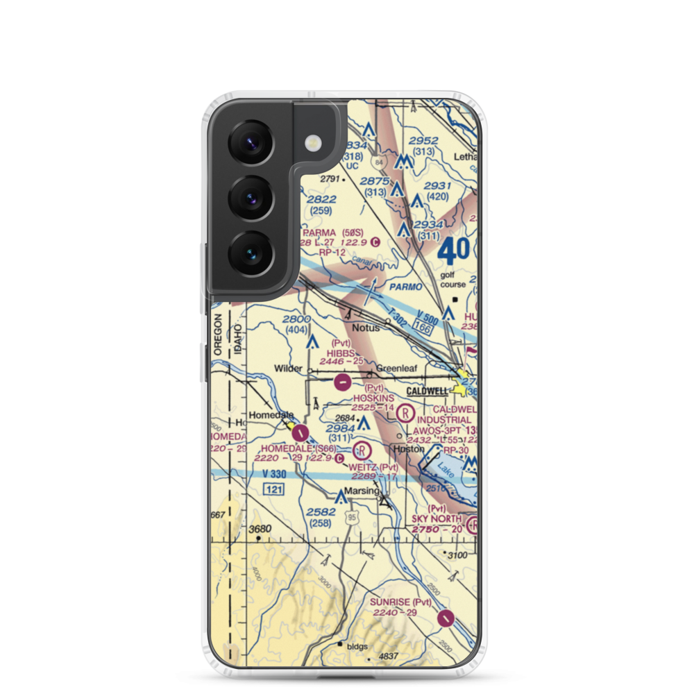 Hibbs Airport (ID97) VFR Sectional Samsung Case Samsung Galaxy S22 model shown