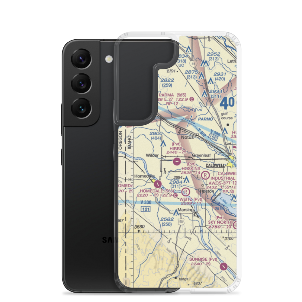 Hibbs Airport (ID97) VFR Sectional Samsung Case Samsung Galaxy S22 model shown