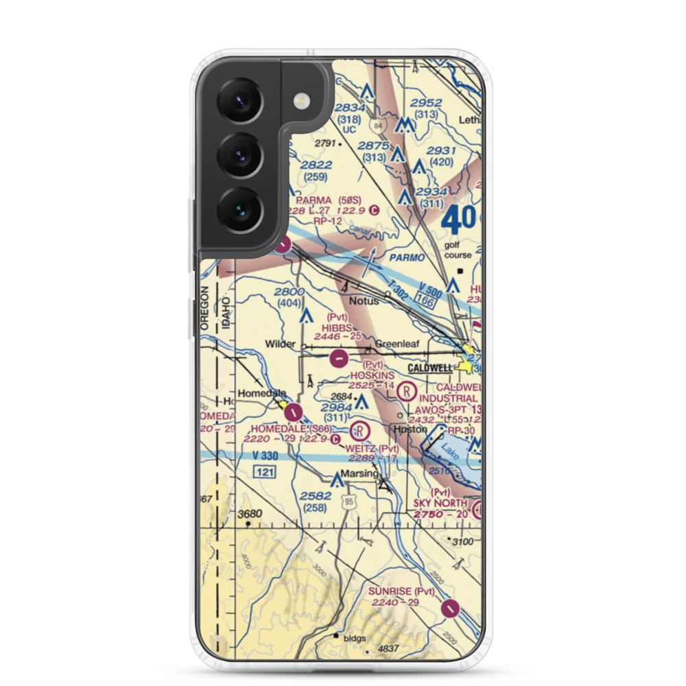 Hibbs Airport (ID97) VFR Sectional Samsung Case Samsung Galaxy S22 Plus model shown
