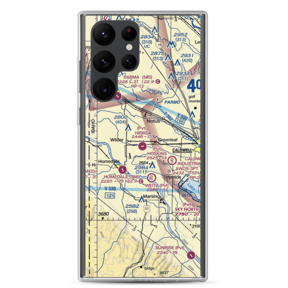Hibbs Airport (ID97) VFR Sectional Samsung Case Samsung Galaxy S22 Ultra model shown
