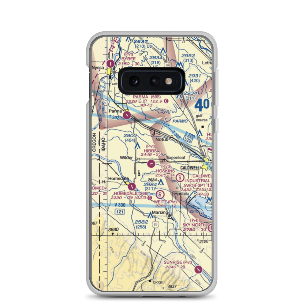 Hibbs Airport (ID97) VFR Sectional Samsung Case Samsung Galaxy S10e model shown