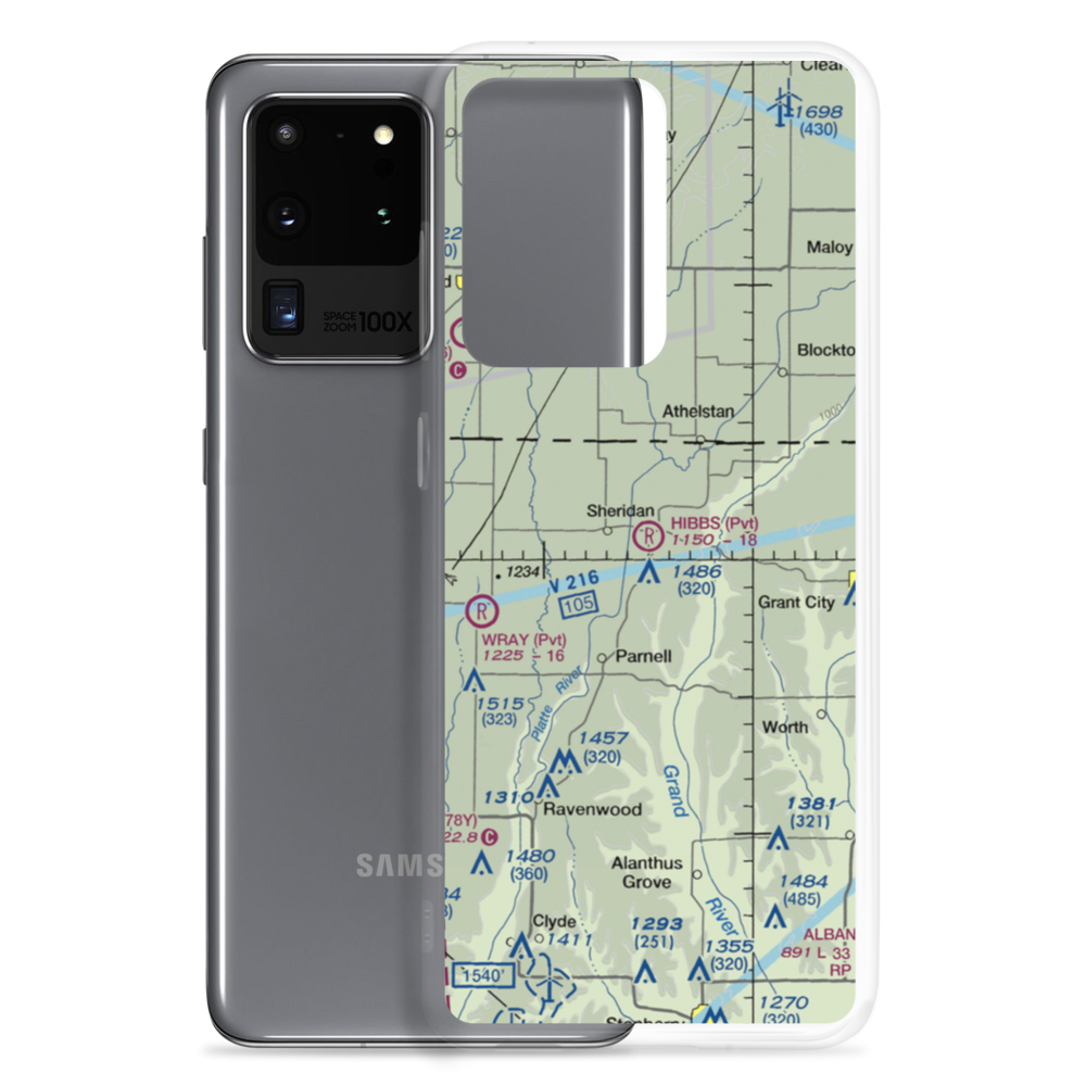 Hibbs Farm Airport (MO62) VFR Sectional Samsung Case Samsung Galaxy S20 Ultra model shown