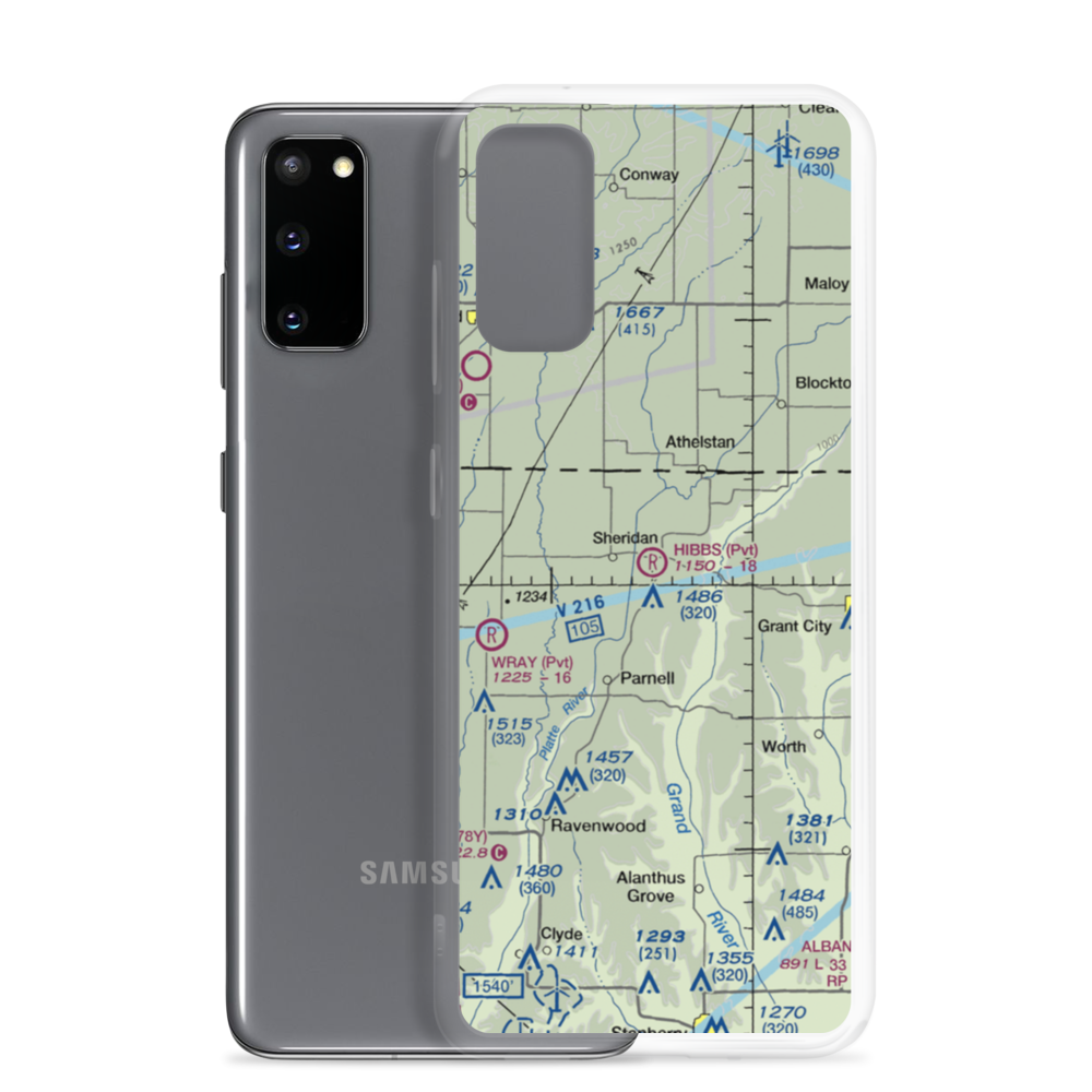 Hibbs Farm Airport (MO62) VFR Sectional Samsung Case Samsung Galaxy S20 model shown