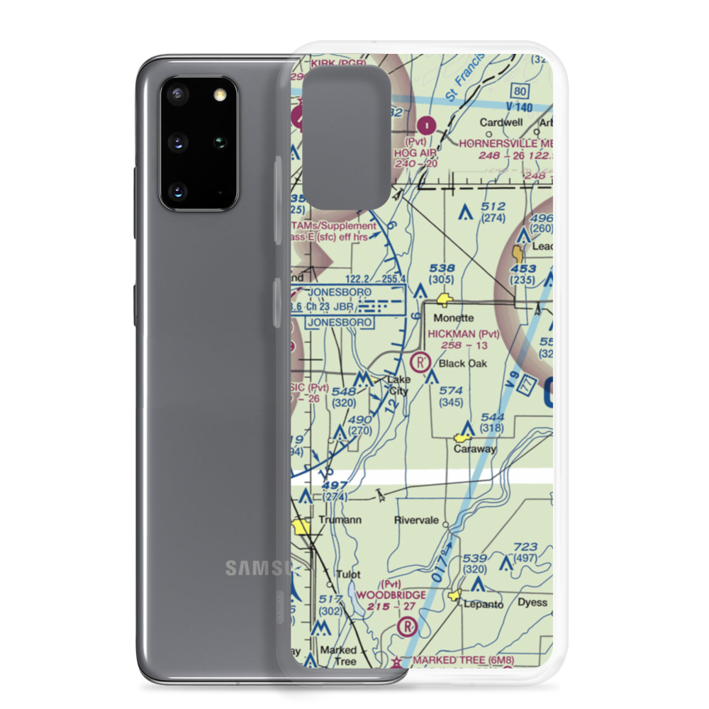 Hickman Airport (2AR8) VFR Sectional Samsung Case Samsung Galaxy S20 Plus model shown