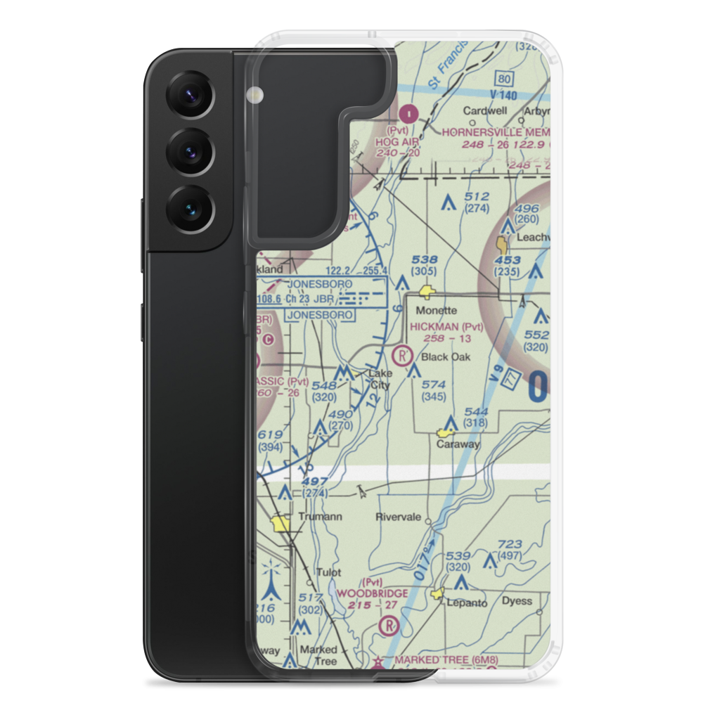 Hickman Airport (2AR8) VFR Sectional Samsung Case Samsung Galaxy S22 Plus model shown