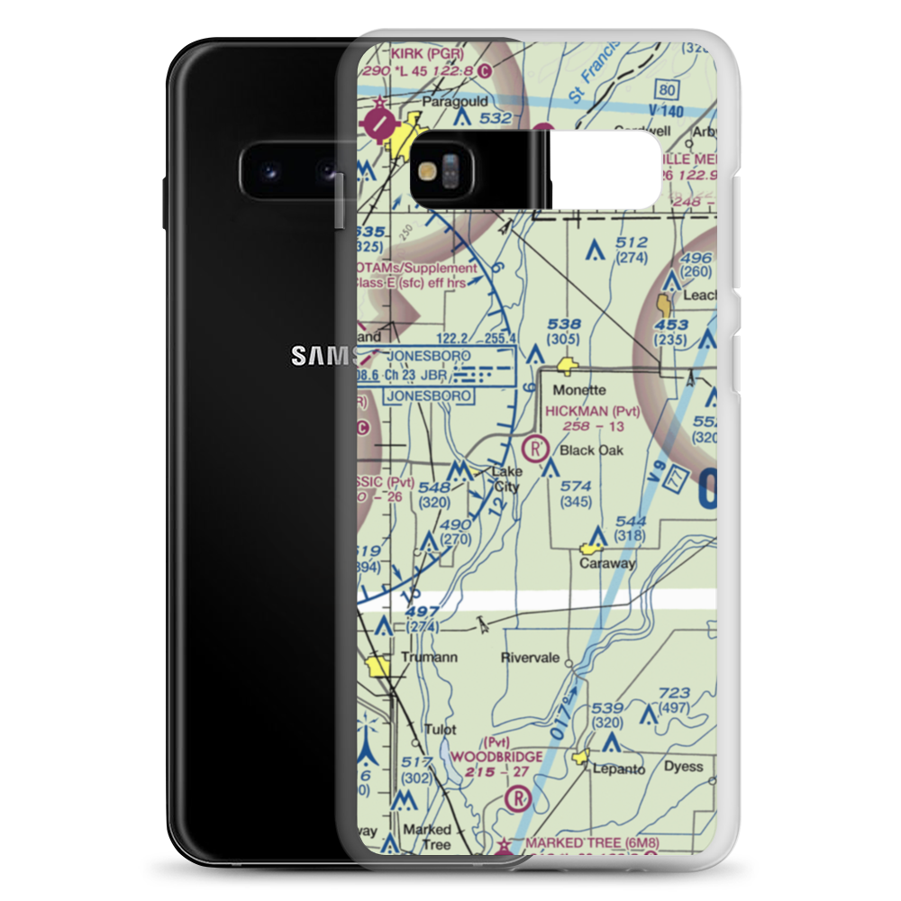 Hickman Airport (2AR8) VFR Sectional Samsung Case Samsung Galaxy S10+ model shown