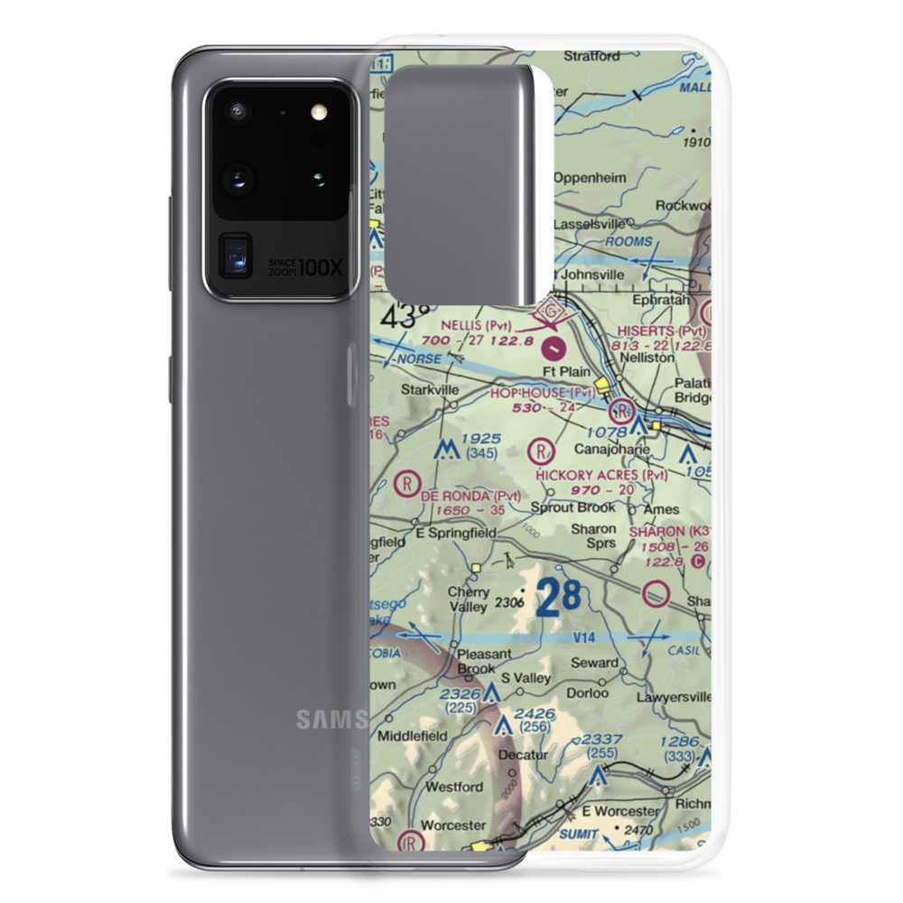 Hickory Acres Airport (NY88) VFR Sectional Samsung Case Samsung Galaxy S20 Ultra model shown