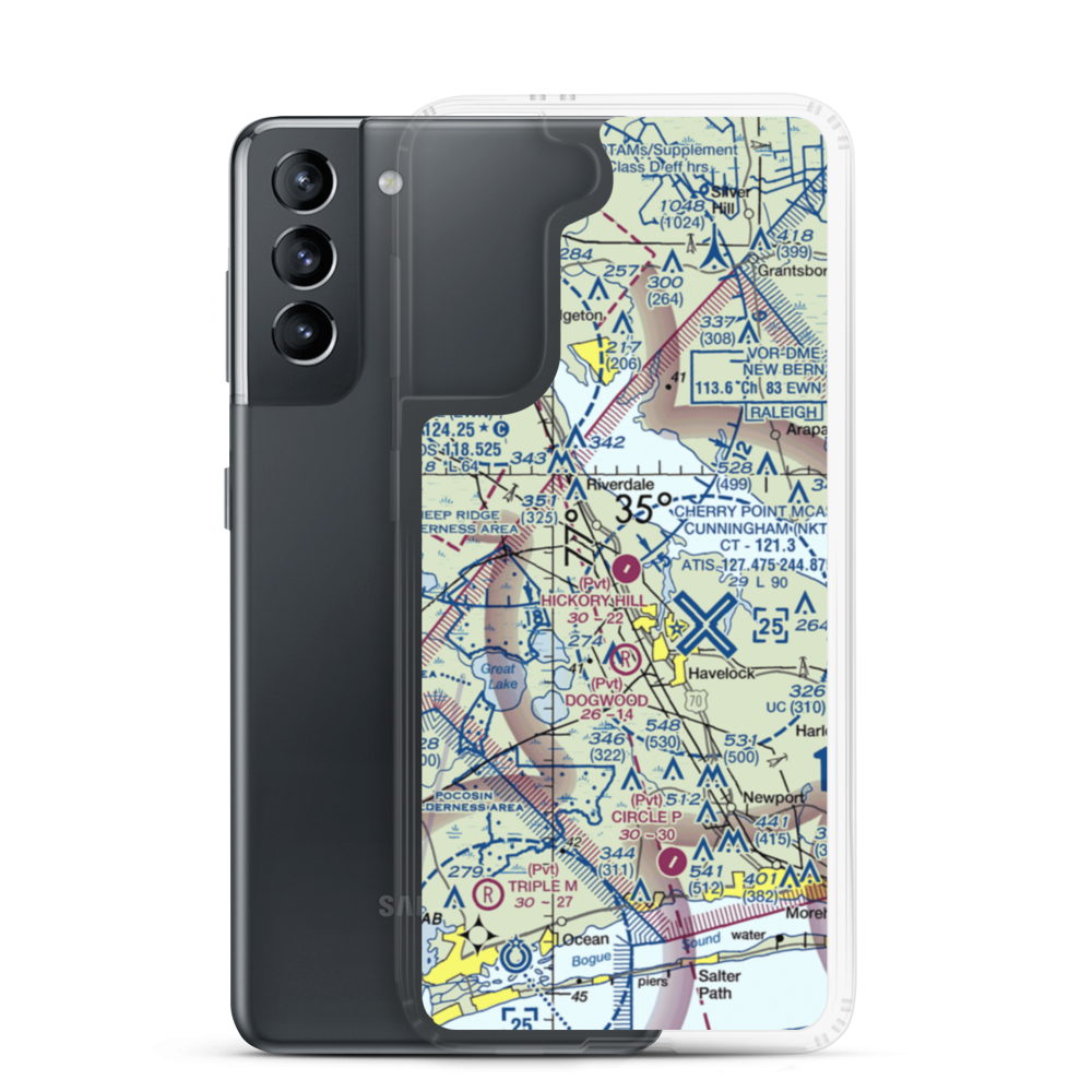 Hickory Hill Airport (62NC) VFR Sectional Samsung Case Samsung Galaxy S21 model shown