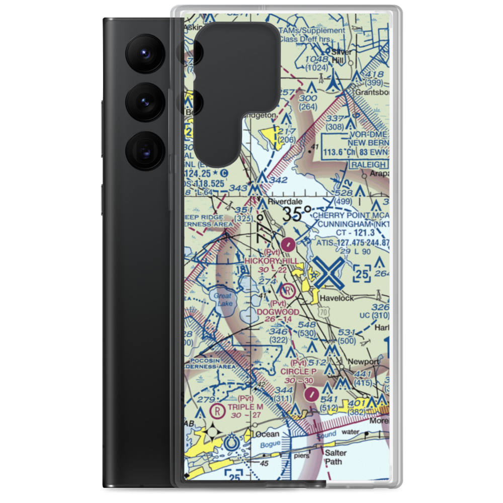 Hickory Hill Airport (62NC) VFR Sectional Samsung Case Samsung Galaxy S22 Ultra model shown