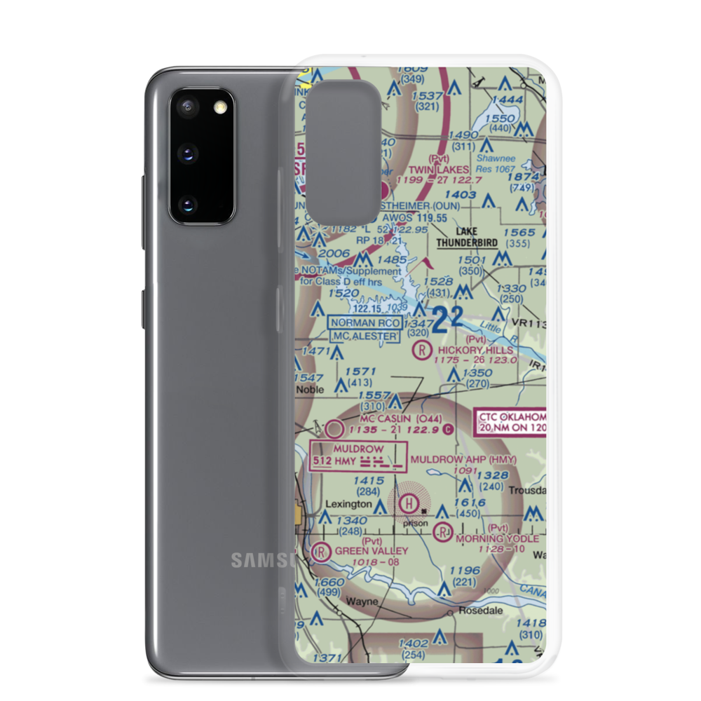 Hickory Hills Airport (10OK) VFR Sectional Samsung Case Samsung Galaxy S20 model shown