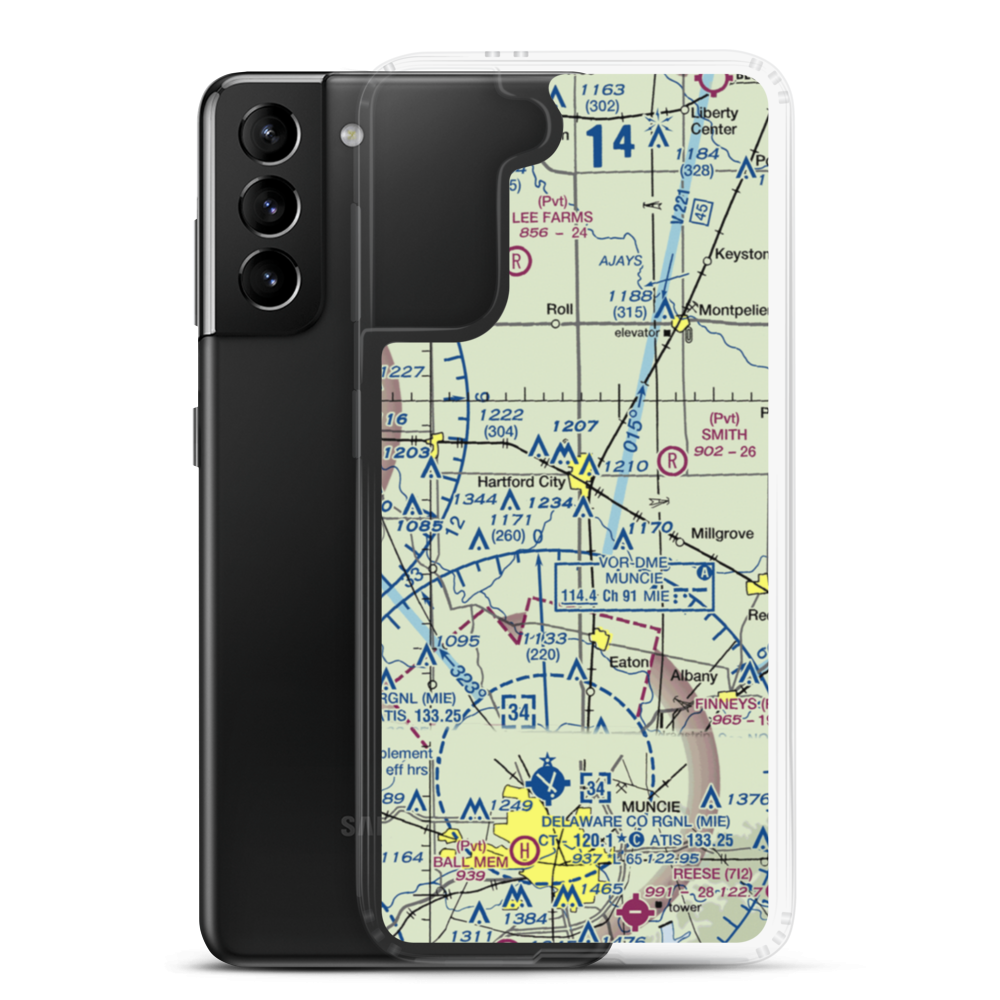 Hickory Hills Airport (II67) VFR Sectional Samsung Case Samsung Galaxy S21 Plus model shown