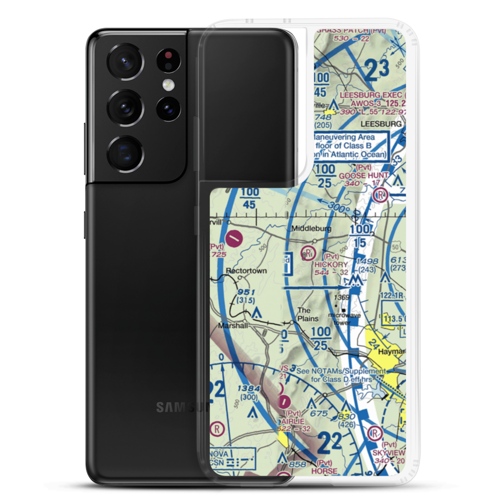 Hickory Tree Farm Airport (VA79) VFR Sectional Samsung Case Samsung Galaxy S21 Ultra model shown