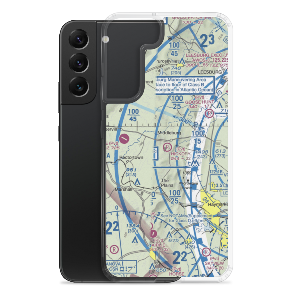 Hickory Tree Farm Airport (VA79) VFR Sectional Samsung Case Samsung Galaxy S22 Plus model shown