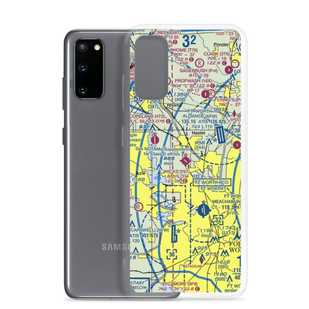 Hicks Air Field (T67) VFR Sectional Samsung Case Samsung Galaxy S20 model shown