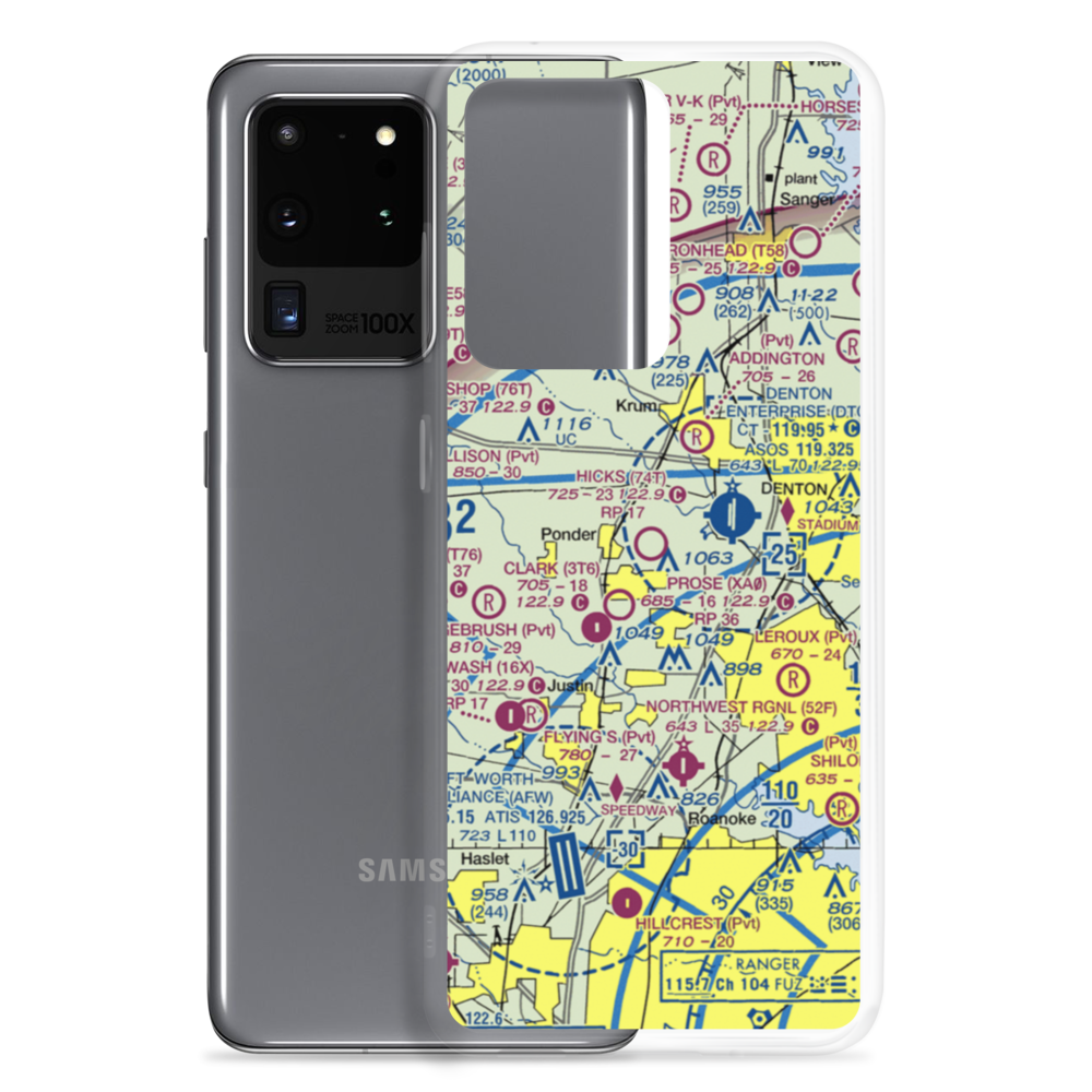 Hicks Airport (74T) VFR Sectional Samsung Case Samsung Galaxy S20 Ultra model shown