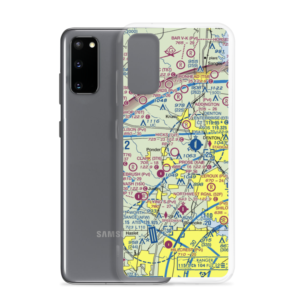 Hicks Airport (74T) VFR Sectional Samsung Case Samsung Galaxy S20 model shown