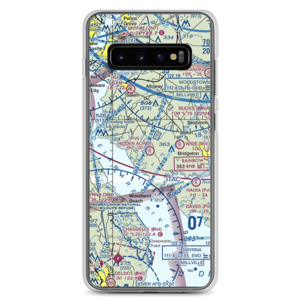 Hidden Acres Farm Airport (NJ84) VFR Sectional Samsung Case Samsung Galaxy S10+ model shown