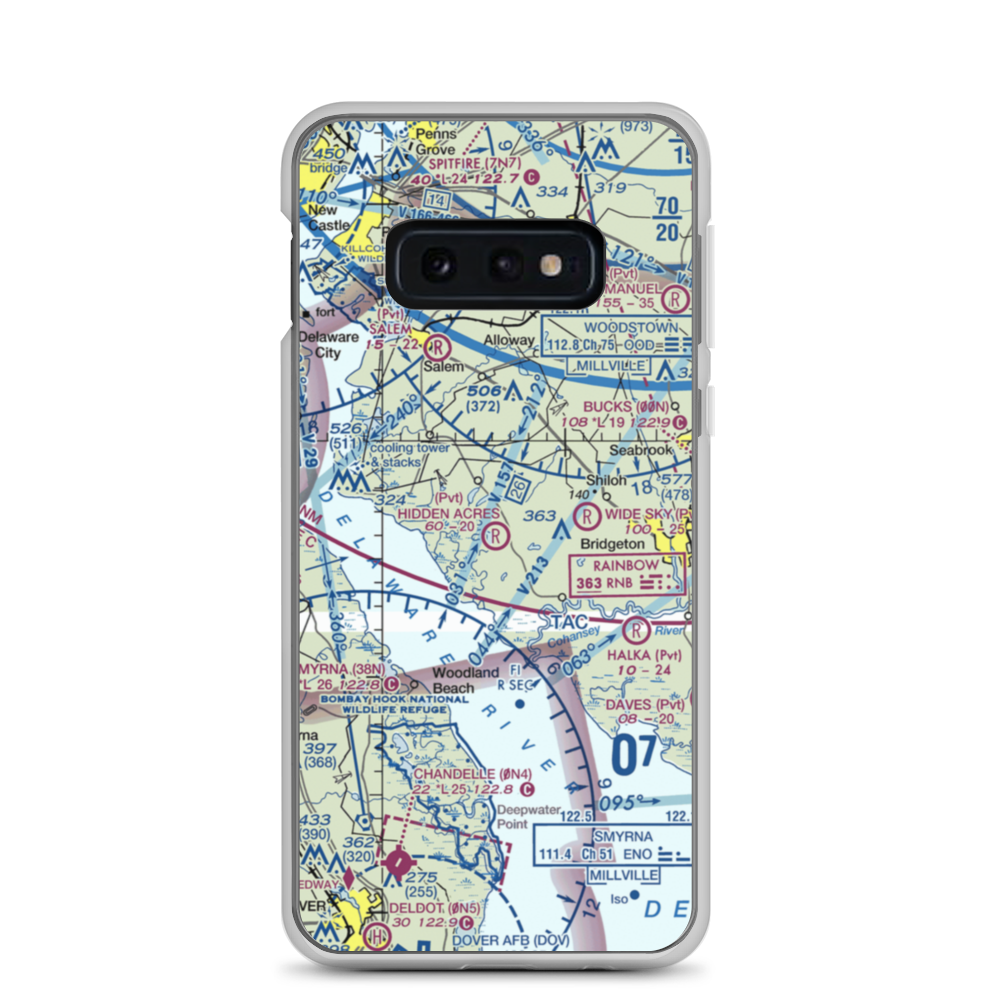 Hidden Acres Farm Airport (NJ84) VFR Sectional Samsung Case Samsung Galaxy S10e model shown