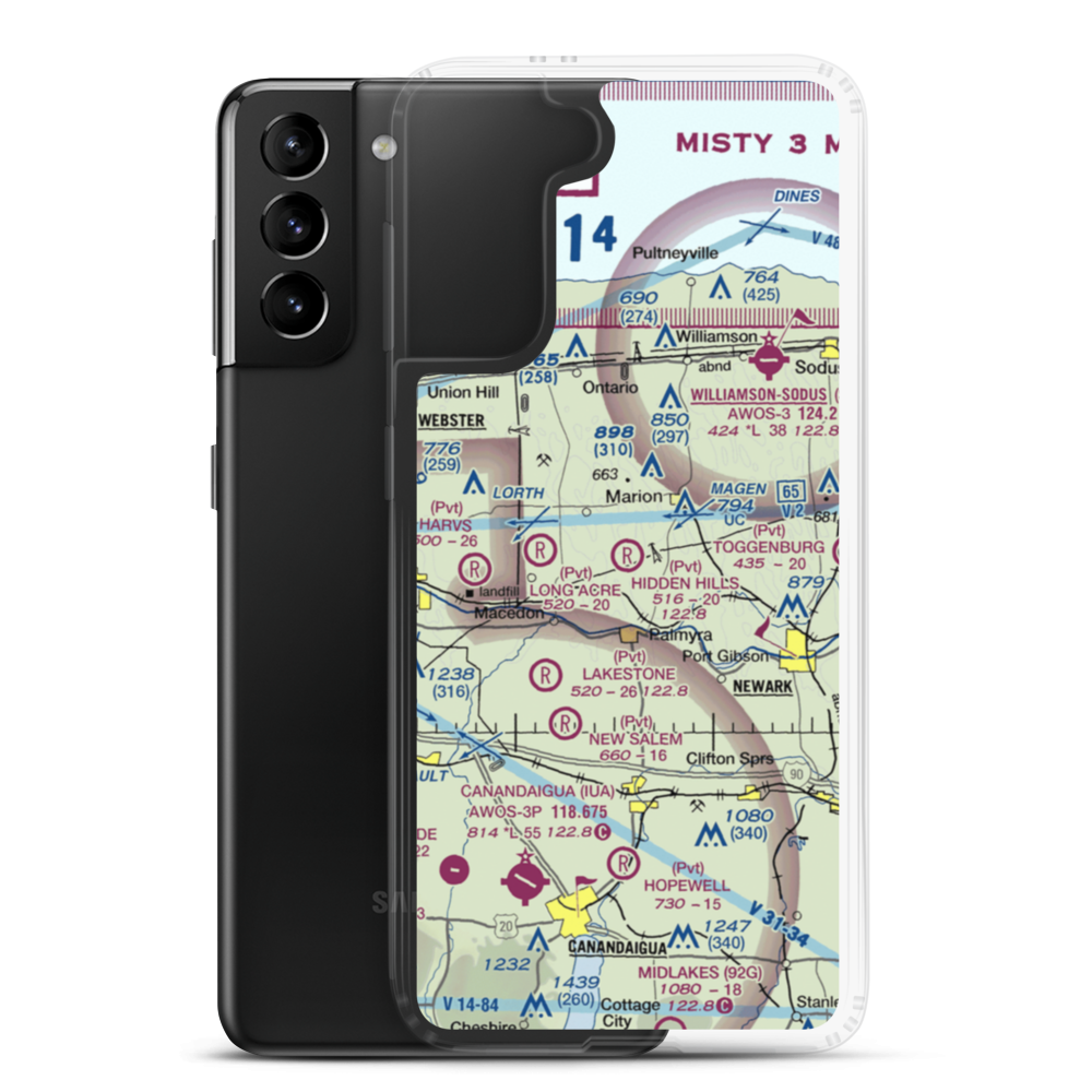 Hidden Hills Ranch Airport (NY33) VFR Sectional Samsung Case Samsung Galaxy S21 Plus model shown