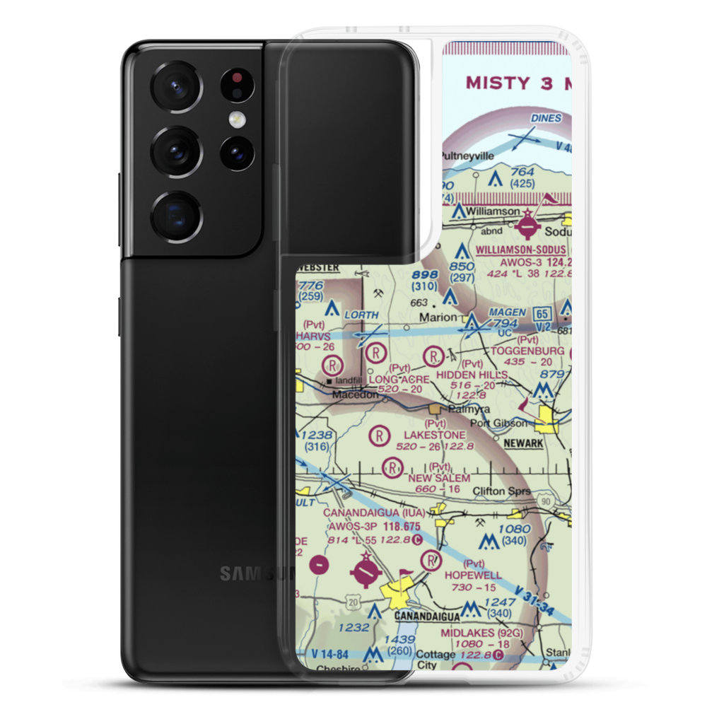 Hidden Hills Ranch Airport (NY33) VFR Sectional Samsung Case Samsung Galaxy S21 Ultra model shown