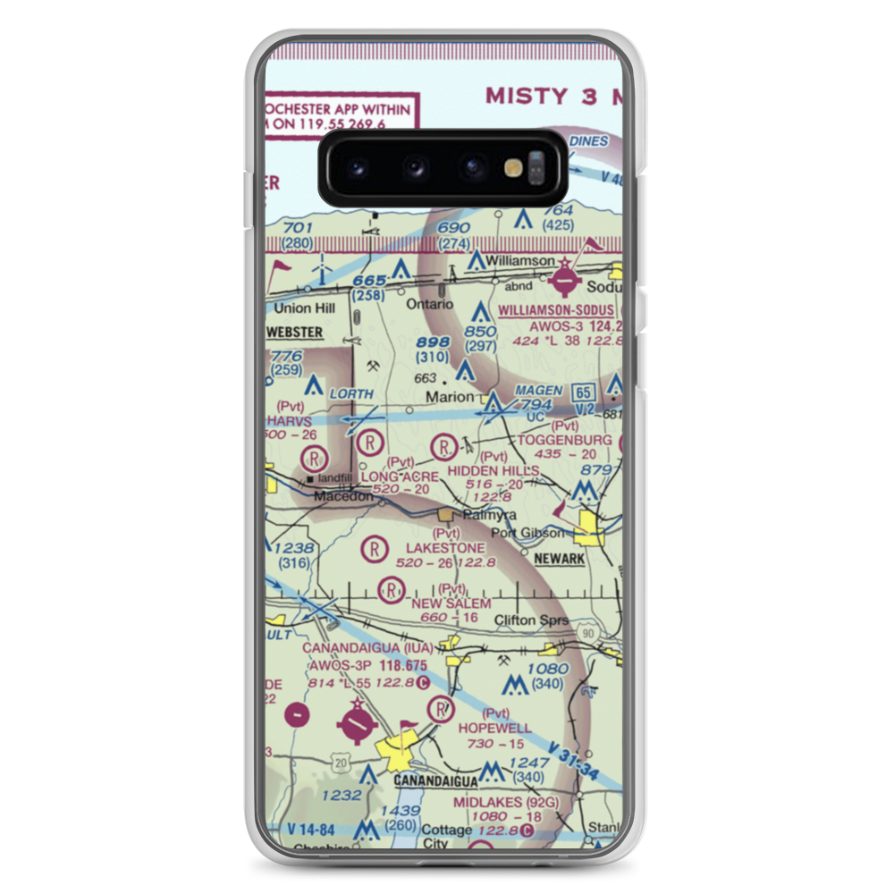Hidden Hills Ranch Airport (NY33) VFR Sectional Samsung Case Samsung Galaxy S10+ model shown