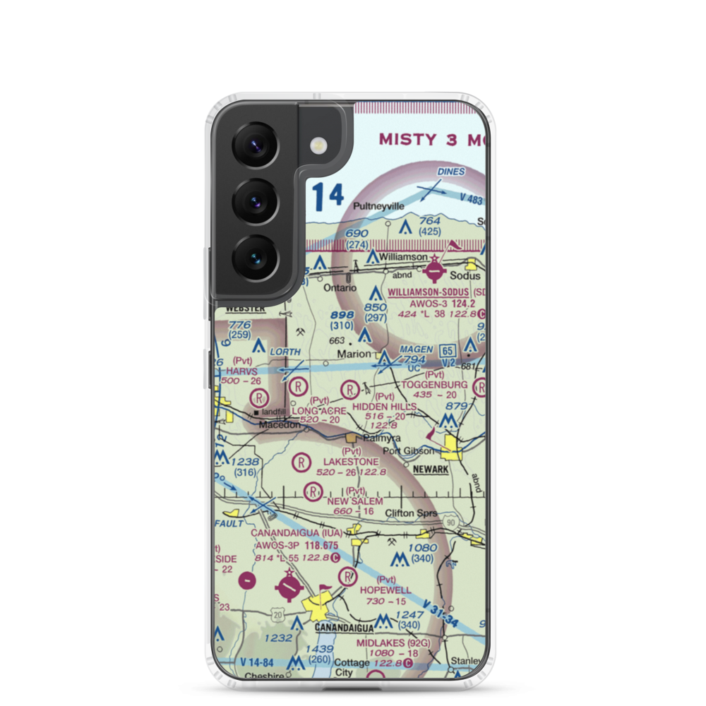 Hidden Hills Ranch Airport (NY33) VFR Sectional Samsung Case Samsung Galaxy S22 model shown