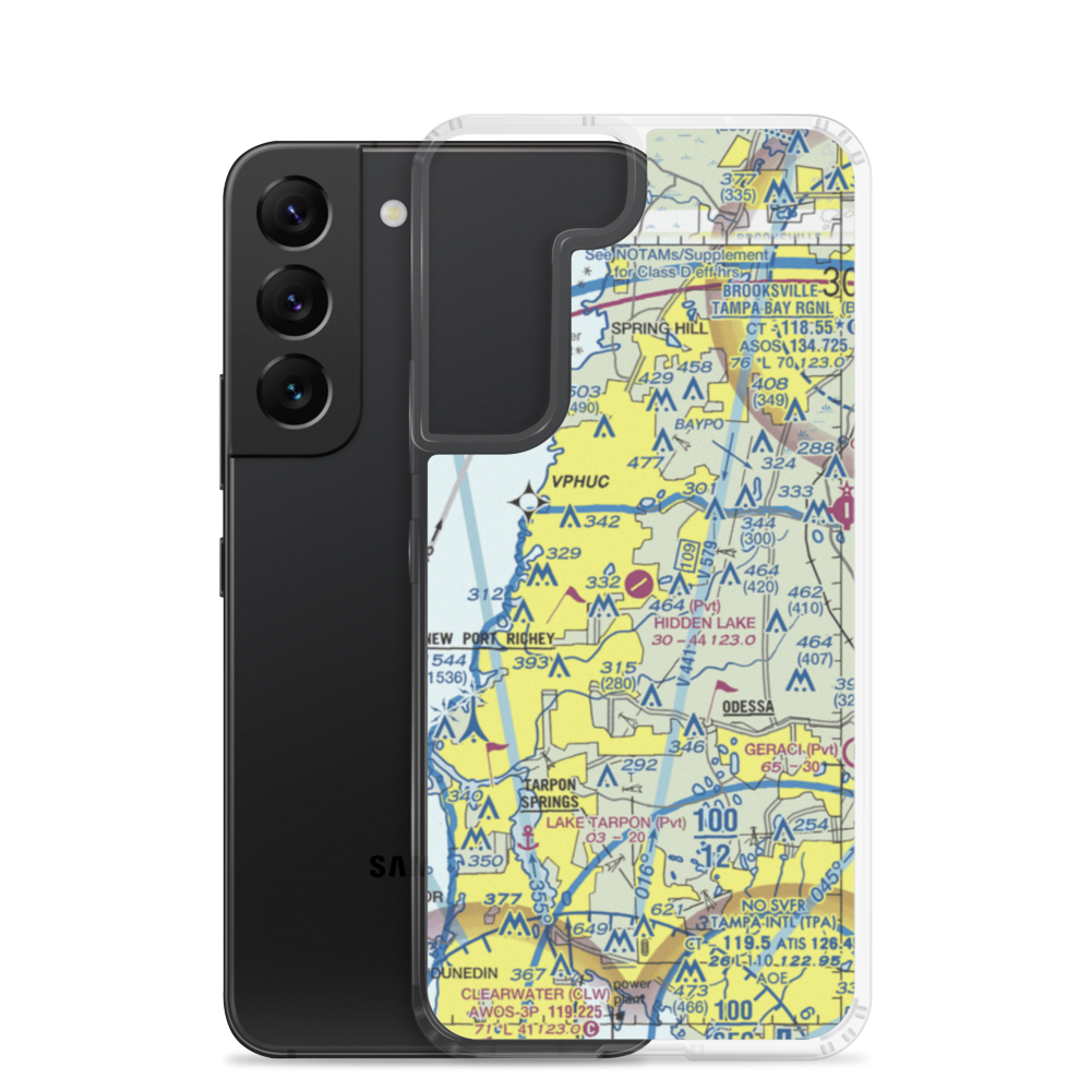 Hidden Lake Airport (FA40) VFR Sectional Samsung Case Samsung Galaxy S22 model shown