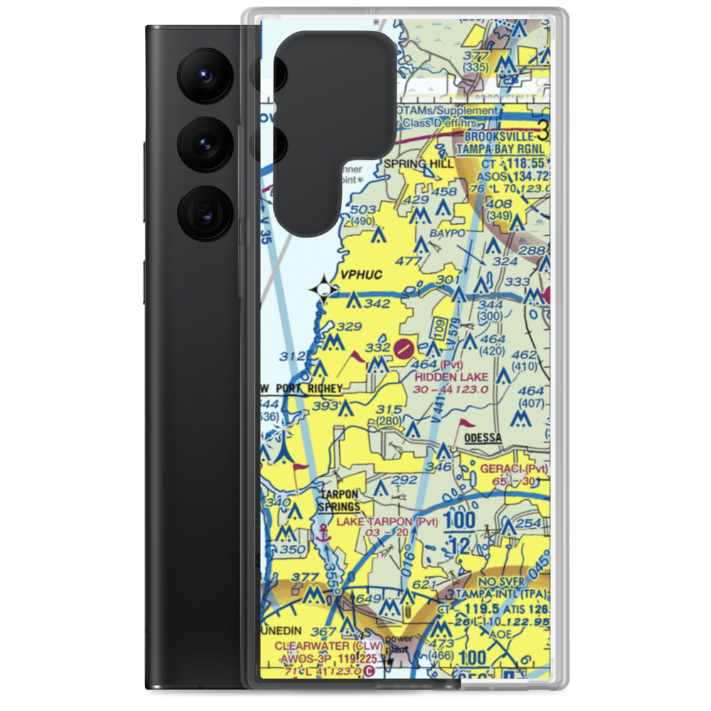 Hidden Lake Airport (FA40) VFR Sectional Samsung Case Samsung Galaxy S22 Ultra model shown