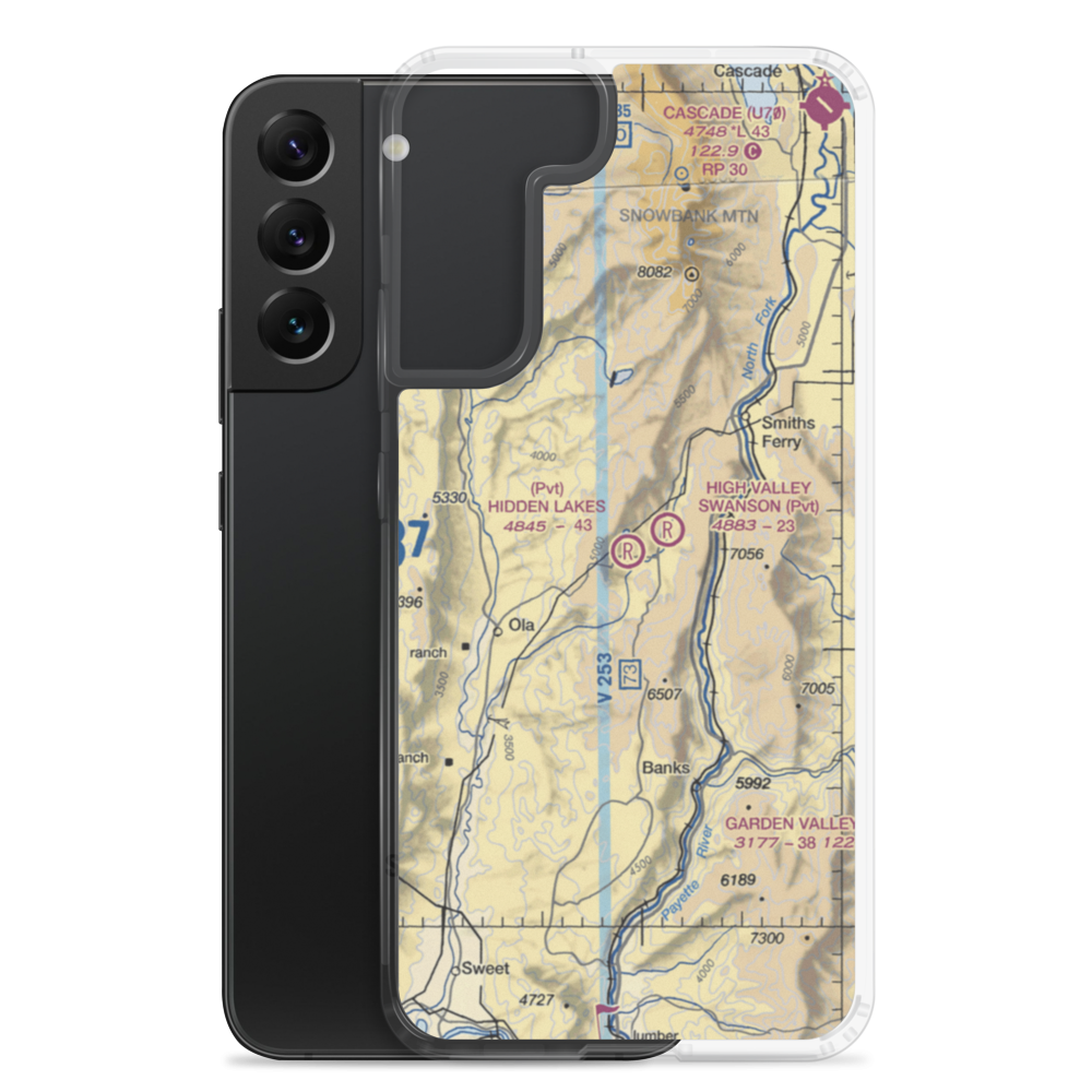 Hidden Lakes Airport (ID44) VFR Sectional Samsung Case Samsung Galaxy S22 Plus model shown