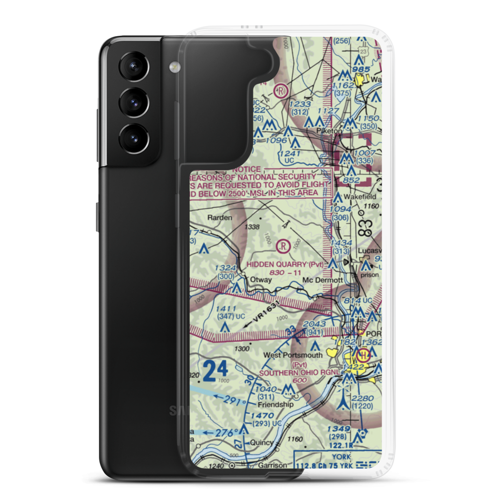 Hidden Quarry Airport (0OI9) VFR Sectional Samsung Case Samsung Galaxy S21 Plus model shown