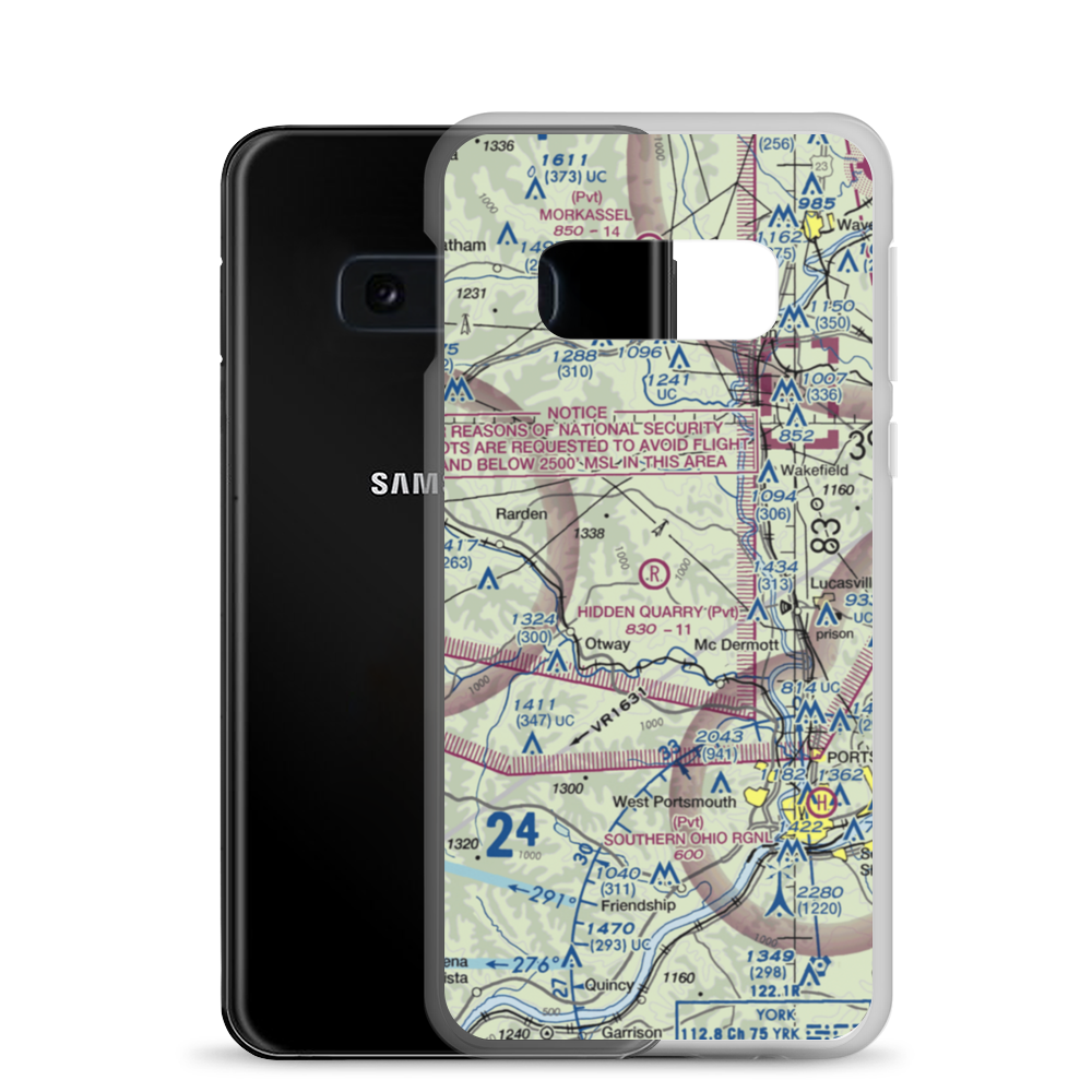 Hidden Quarry Airport (0OI9) VFR Sectional Samsung Case Samsung Galaxy S10e model shown