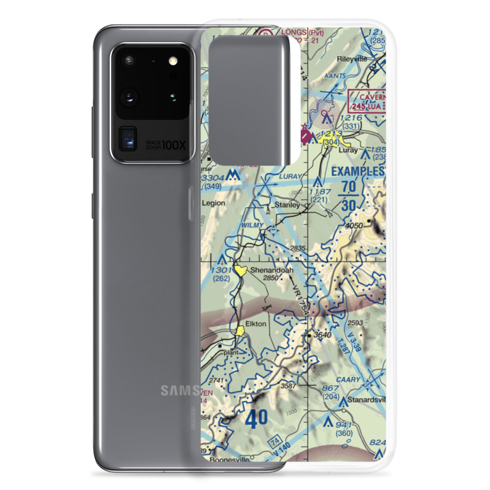 Hidden River Airport (89VA) VFR Sectional Samsung Case Samsung Galaxy S20 Ultra model shown