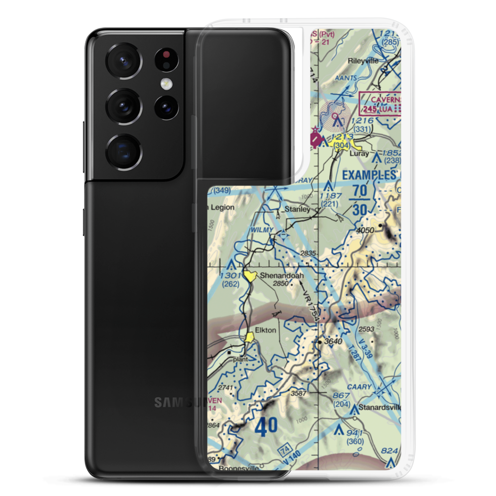 Hidden River Airport (89VA) VFR Sectional Samsung Case Samsung Galaxy S21 Ultra model shown