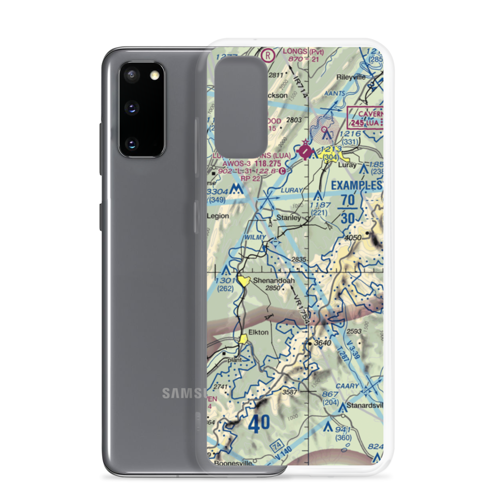 Hidden River Airport (89VA) VFR Sectional Samsung Case Samsung Galaxy S20 model shown