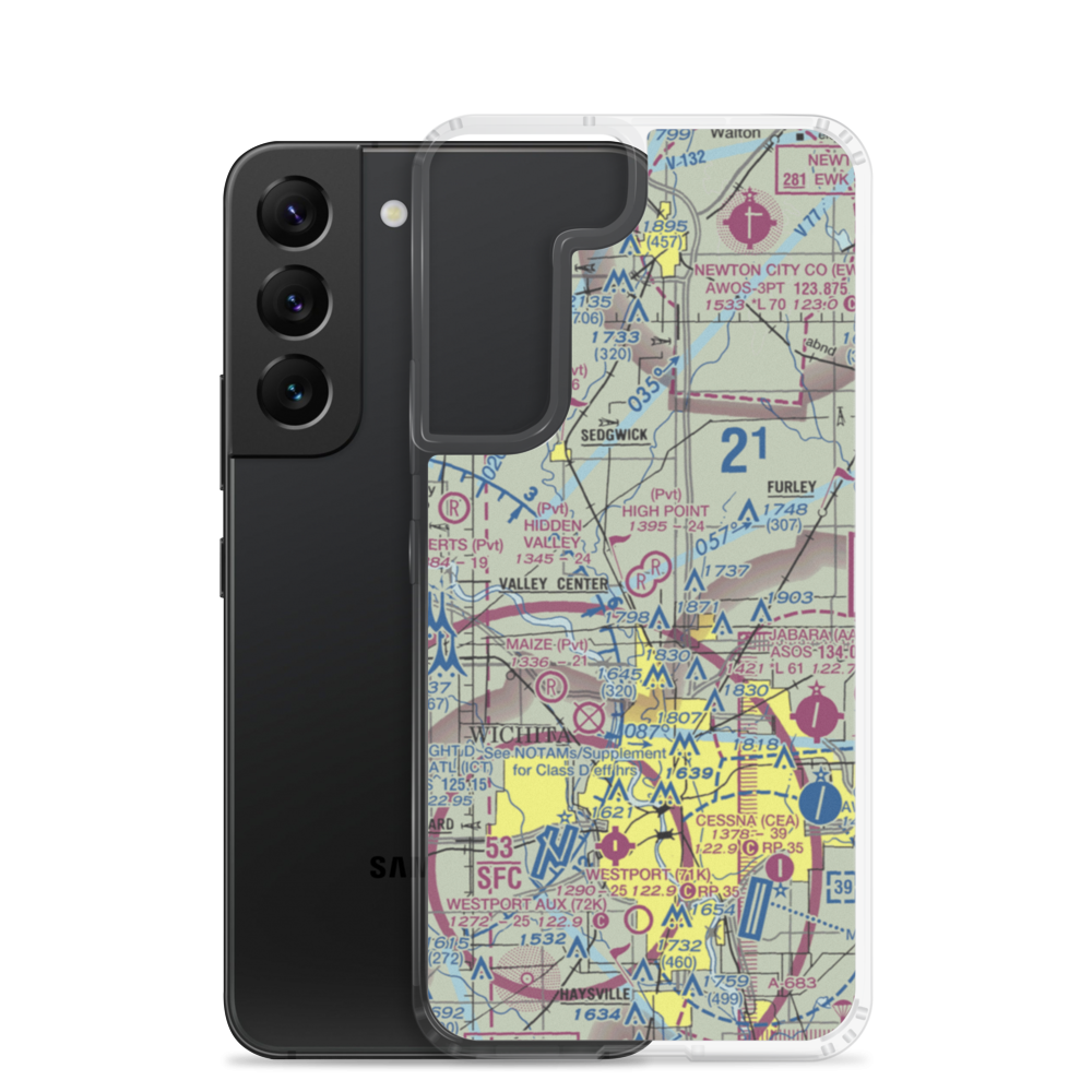 Hidden Valley Airport (46KS) VFR Sectional Samsung Case Samsung Galaxy S22 model shown
