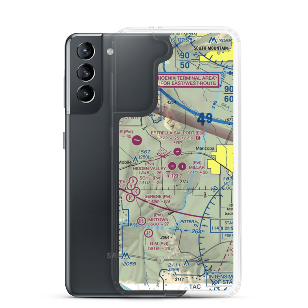 Hidden Valley Airport (AZ43) VFR Sectional Samsung Case Samsung Galaxy S21 model shown