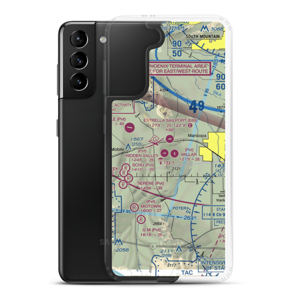 Hidden Valley Airport (AZ43) VFR Sectional Samsung Case Samsung Galaxy S21 Plus model shown