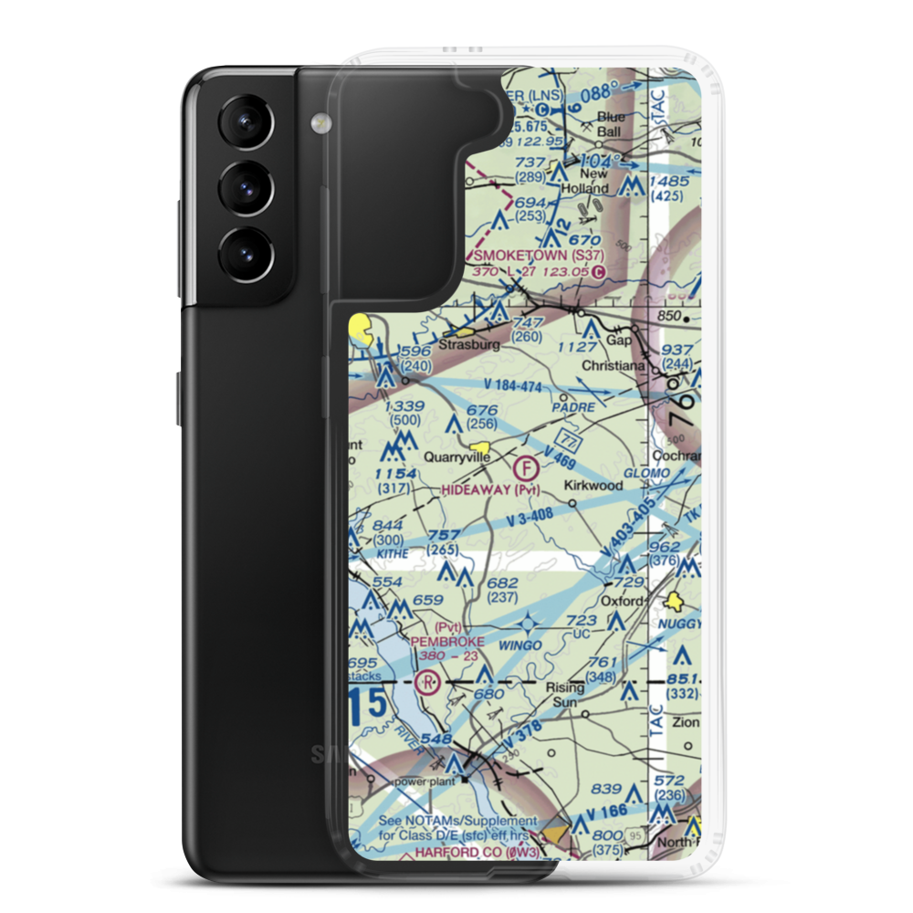 Hideaway Ultralightport (14PS) VFR Sectional Samsung Case Samsung Galaxy S21 Plus model shown