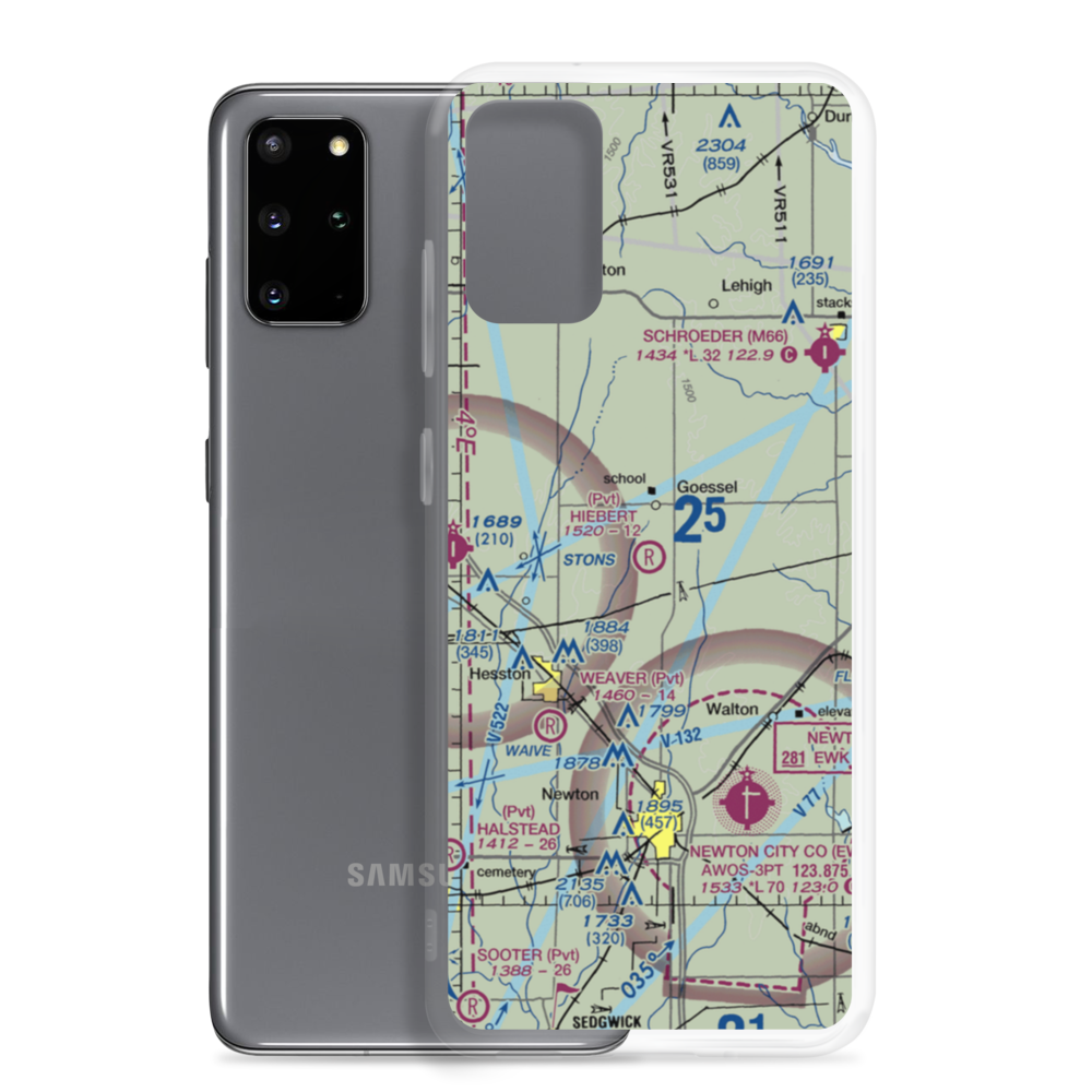 Hiebert Airfield (38KS) VFR Sectional Samsung Case Samsung Galaxy S20 Plus model shown