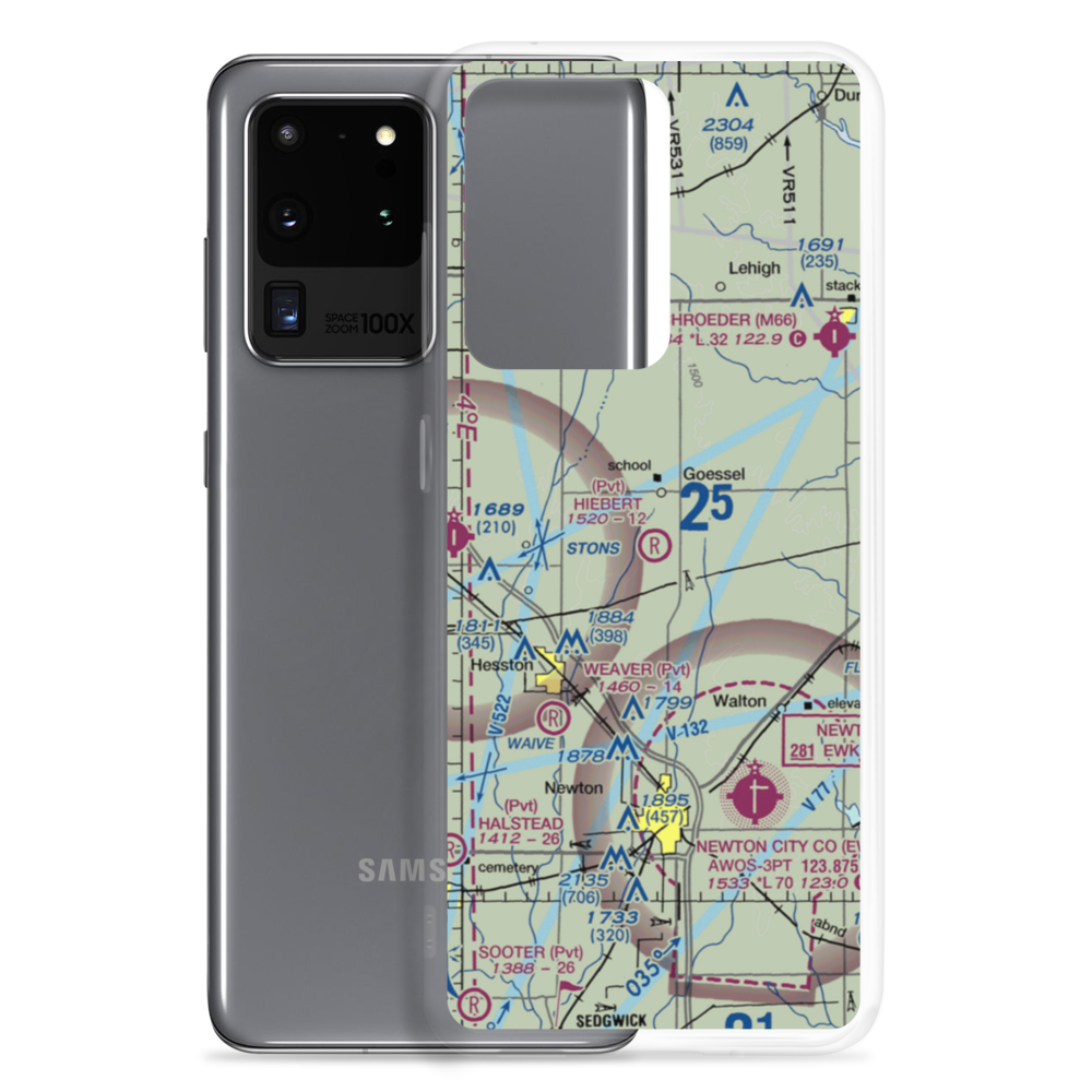 Hiebert Airfield (38KS) VFR Sectional Samsung Case Samsung Galaxy S20 Ultra model shown