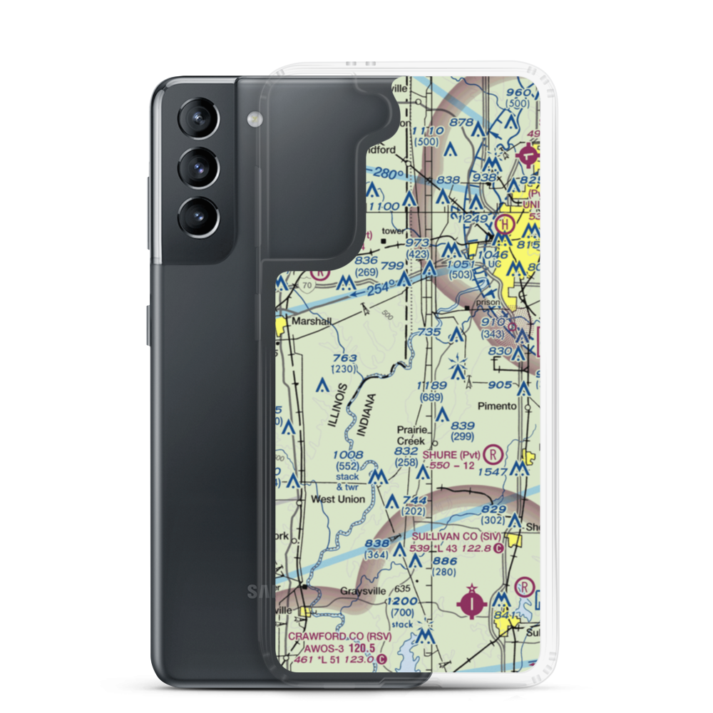 Higginbotham Field (52IN) VFR Sectional Samsung Case Samsung Galaxy S21 model shown