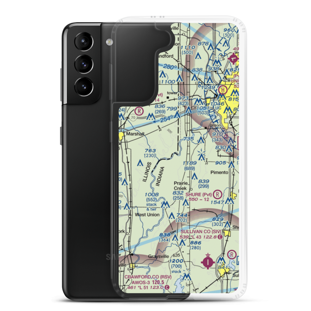Higginbotham Field (52IN) VFR Sectional Samsung Case Samsung Galaxy S21 Plus model shown